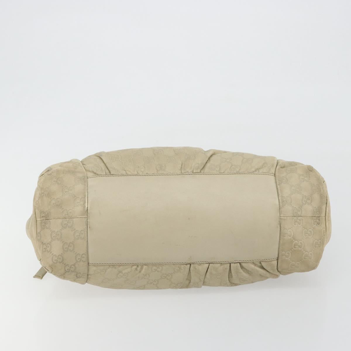 GUCCI GG Canvas Guccissima Hand Bag Leather Ivory Gold 197020 Auth bs36026