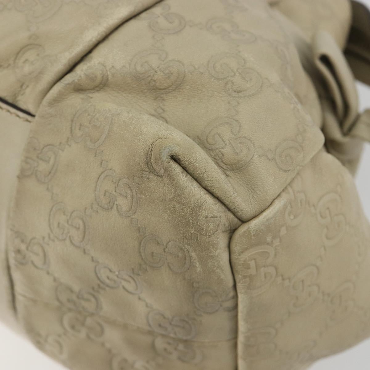 GUCCI GG Canvas Guccissima Hand Bag Leather Ivory Gold 197020 Auth bs36026