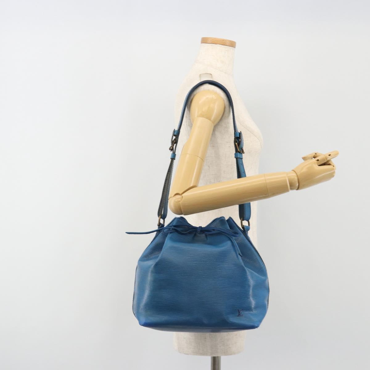 LOUIS VUITTON Epi Petit Noe Shoulder Bag Blue M44105 LV Auth bs36036