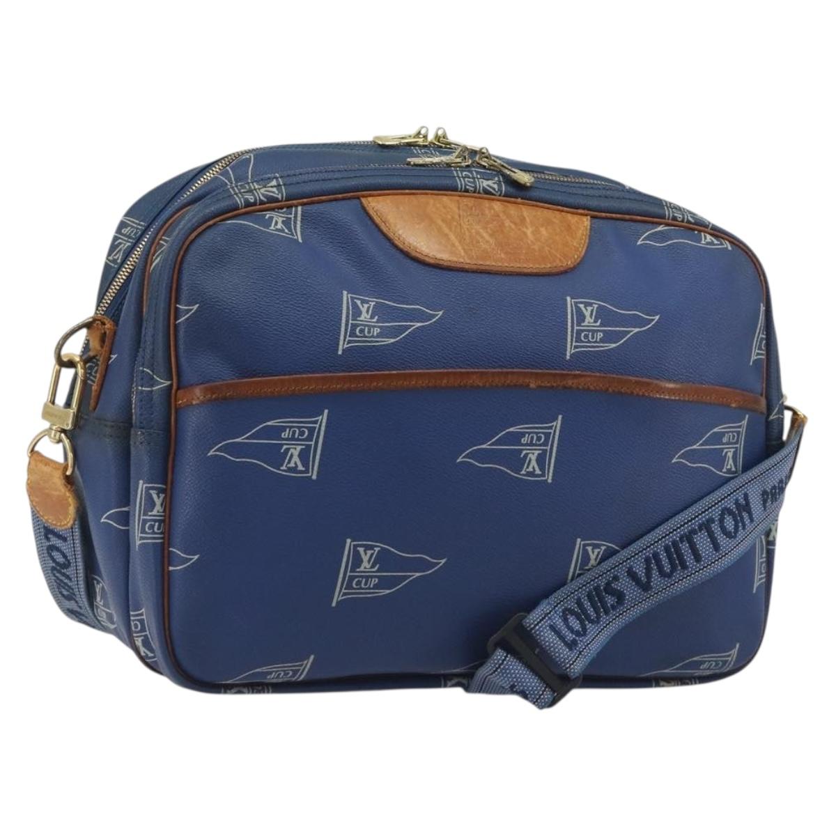 LOUIS VUITTON LV Cup Sac Cowes Bag Coated Canvas Blue M80008 LV Auth bs36041