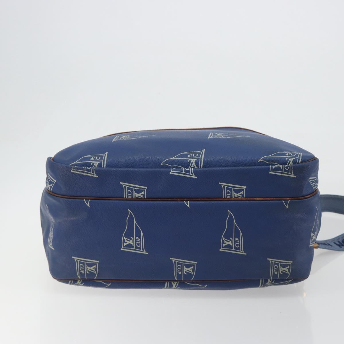 LOUIS VUITTON LV Cup Sac Cowes Bag Coated Canvas Blue M80008 LV Auth bs36041