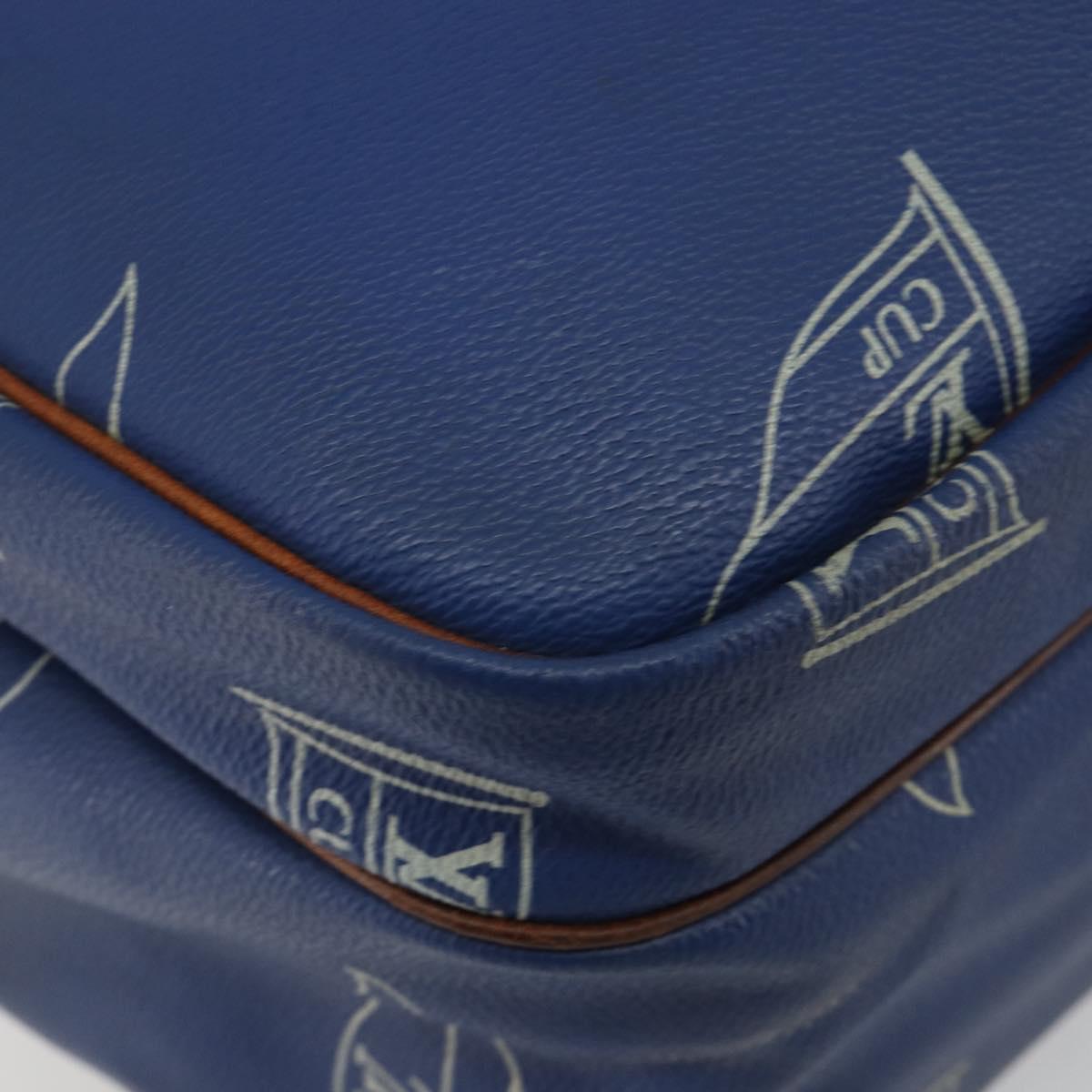 LOUIS VUITTON LV Cup Sac Cowes Bag Coated Canvas Blue M80008 LV Auth bs36041