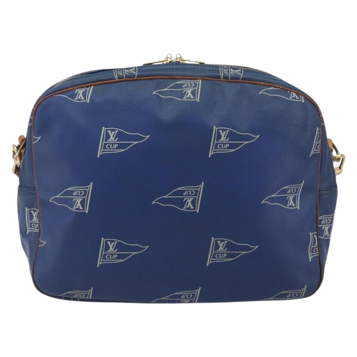 LOUIS VUITTON LV Cup Sac Cowes Bag Coated Canvas Blue M80008 LV Auth bs36041