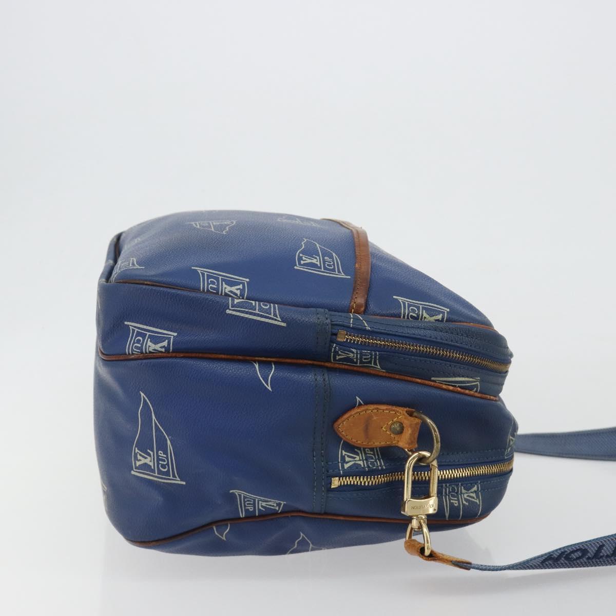 LOUIS VUITTON LV Cup Sac Cowes Bag Coated Canvas Blue M80008 LV Auth bs36041