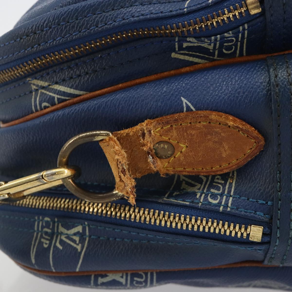 LOUIS VUITTON LV Cup Sac Cowes Bag Coated Canvas Blue M80008 LV Auth bs36041