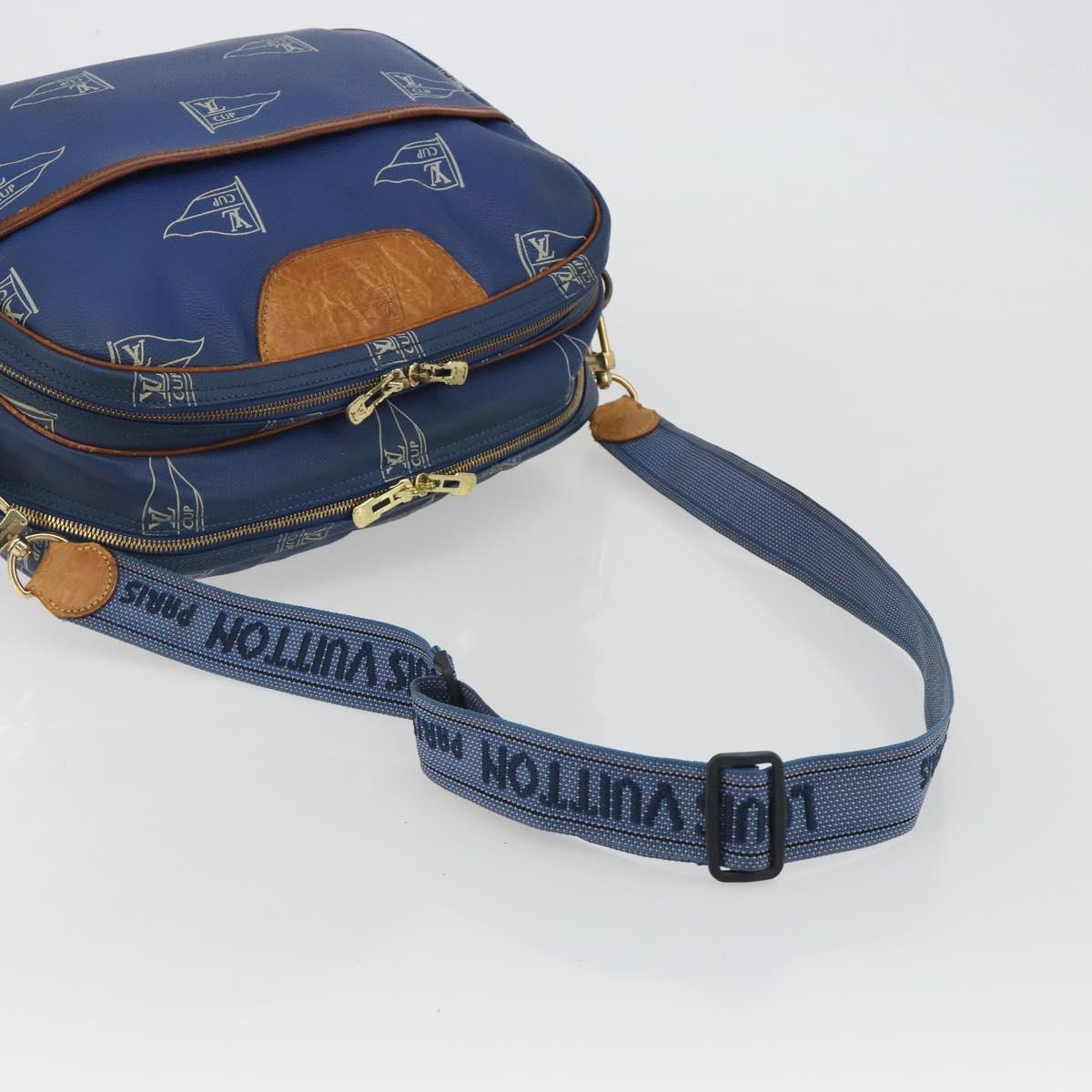 LOUIS VUITTON LV Cup Sac Cowes Bag Coated Canvas Blue M80008 LV Auth bs36041