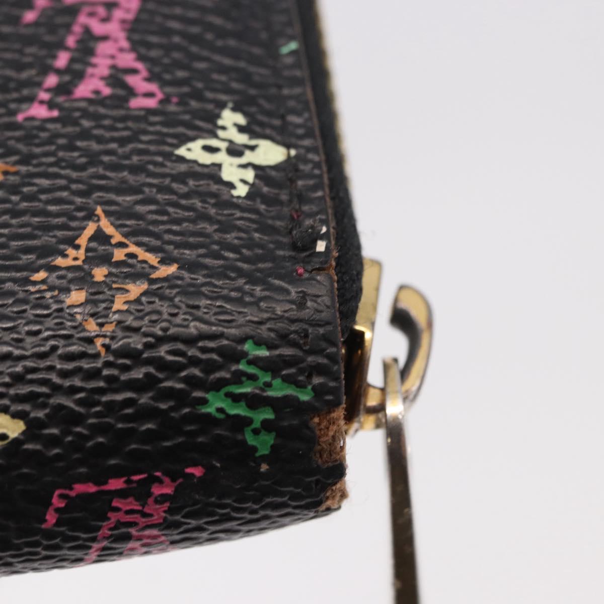 LOUIS VUITTON Monogram Multicolor Zippy Long Wallet Black M60243 LV Auth bs36045