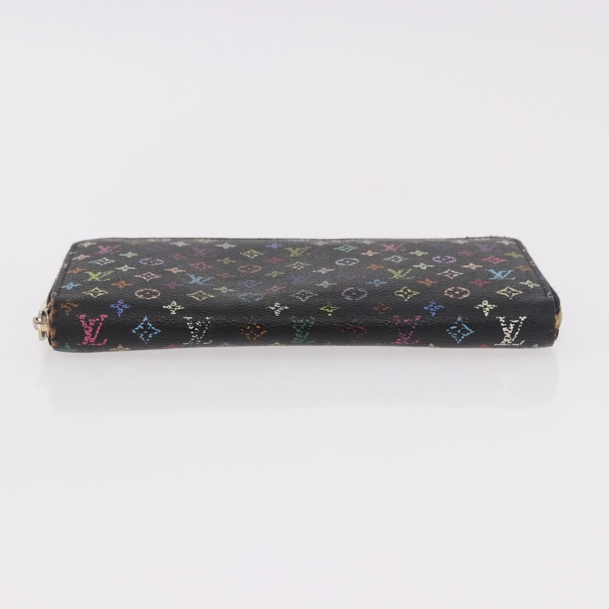 LOUIS VUITTON Monogram Multicolor Zippy Long Wallet Black M60243 LV Auth bs36045