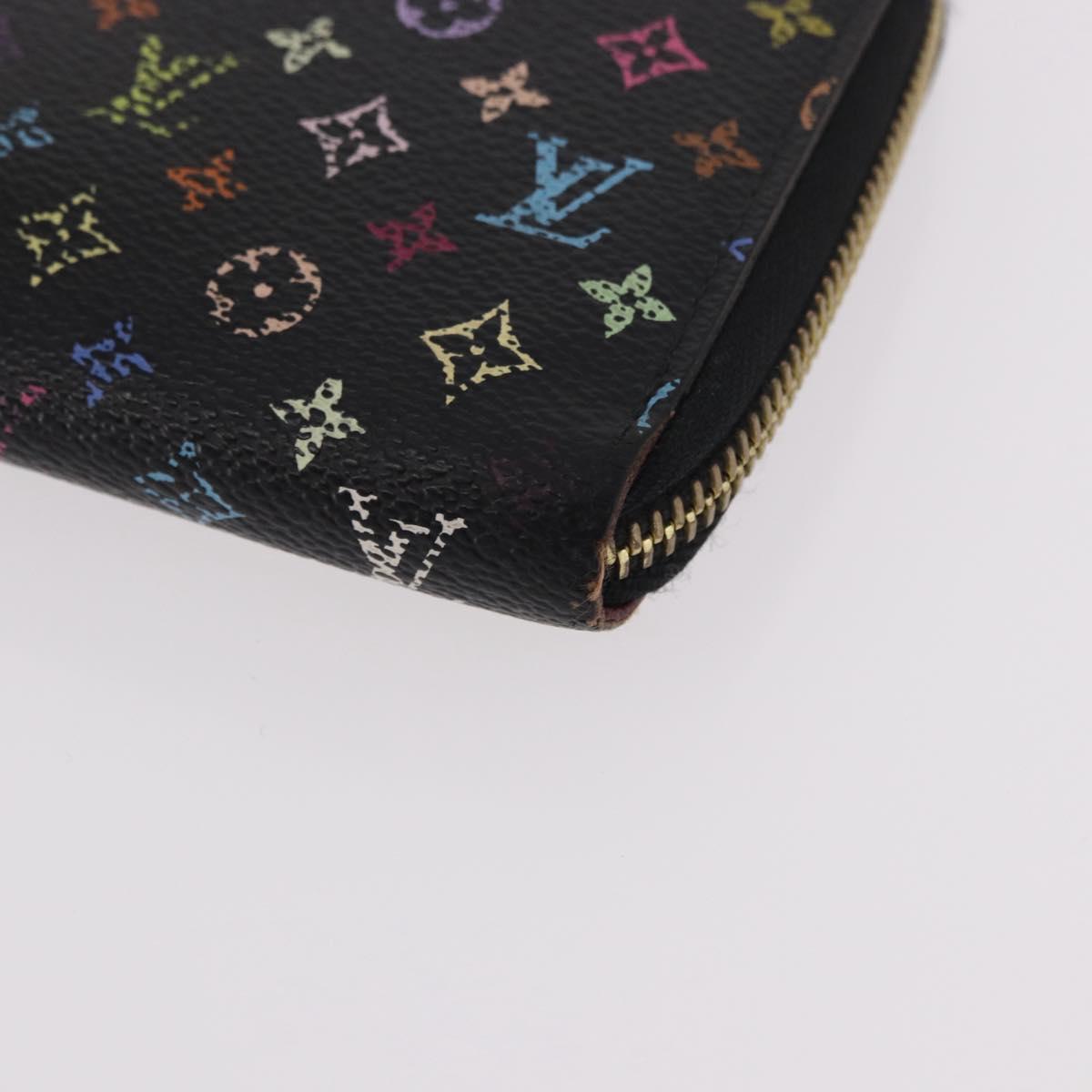 LOUIS VUITTON Monogram Multicolor Zippy Long Wallet Black M60243 LV Auth bs36045