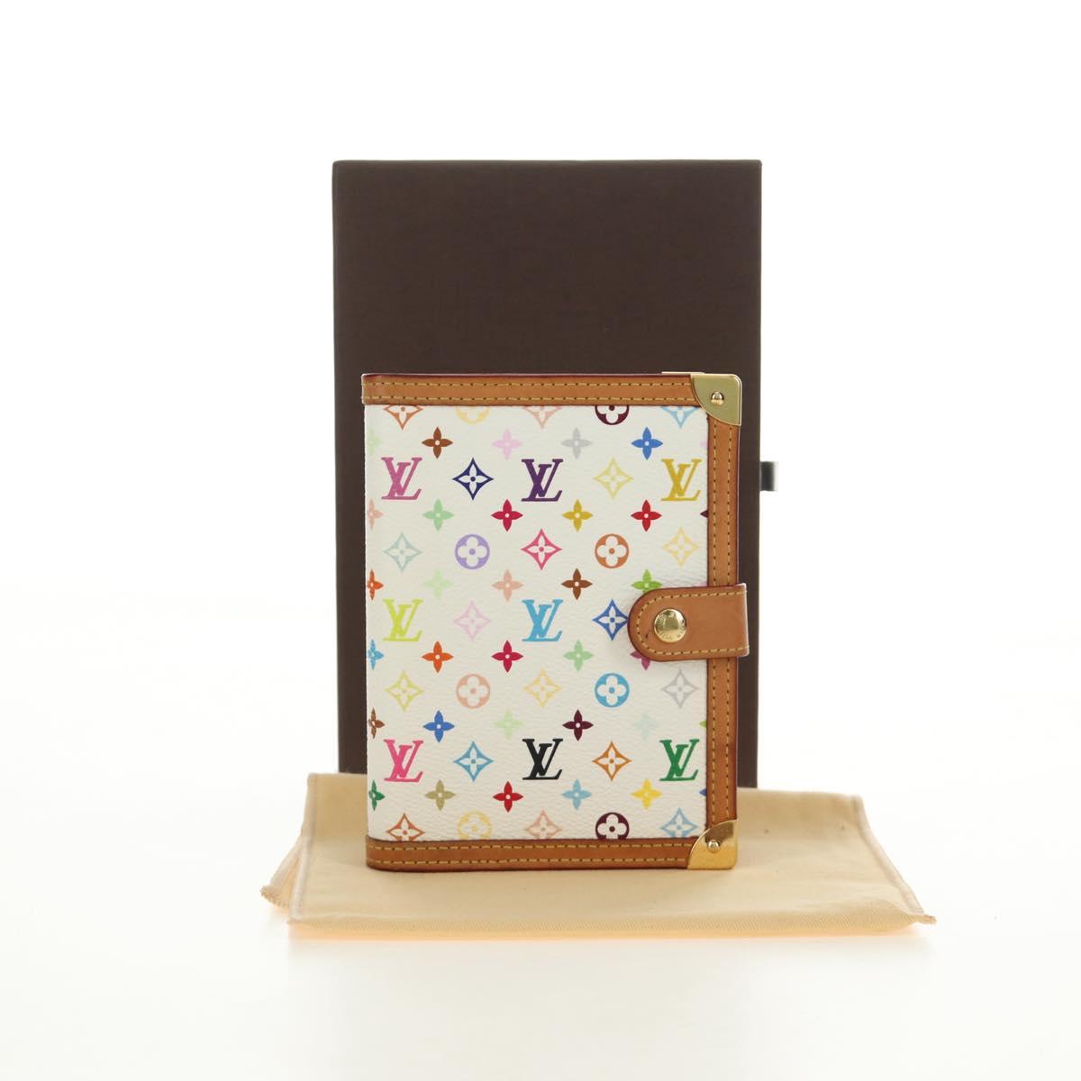 LOUIS VUITTON Monogram Multicolor Agenda PM Planner White R21074 Auth bs36046M