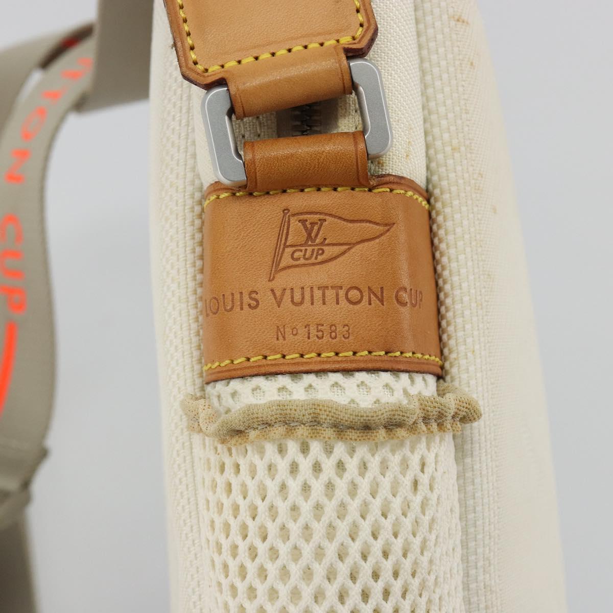 LOUIS VUITTON Damier Geant LV Cup Weatherly Bag White M80637 LV Auth bs36050