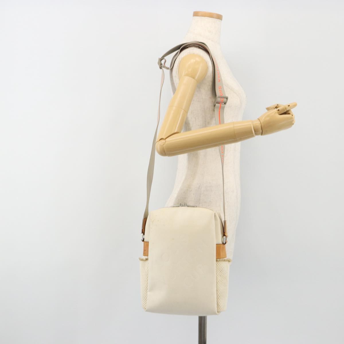 LOUIS VUITTON Damier Geant LV Cup Weatherly Bag White M80637 LV Auth bs36050