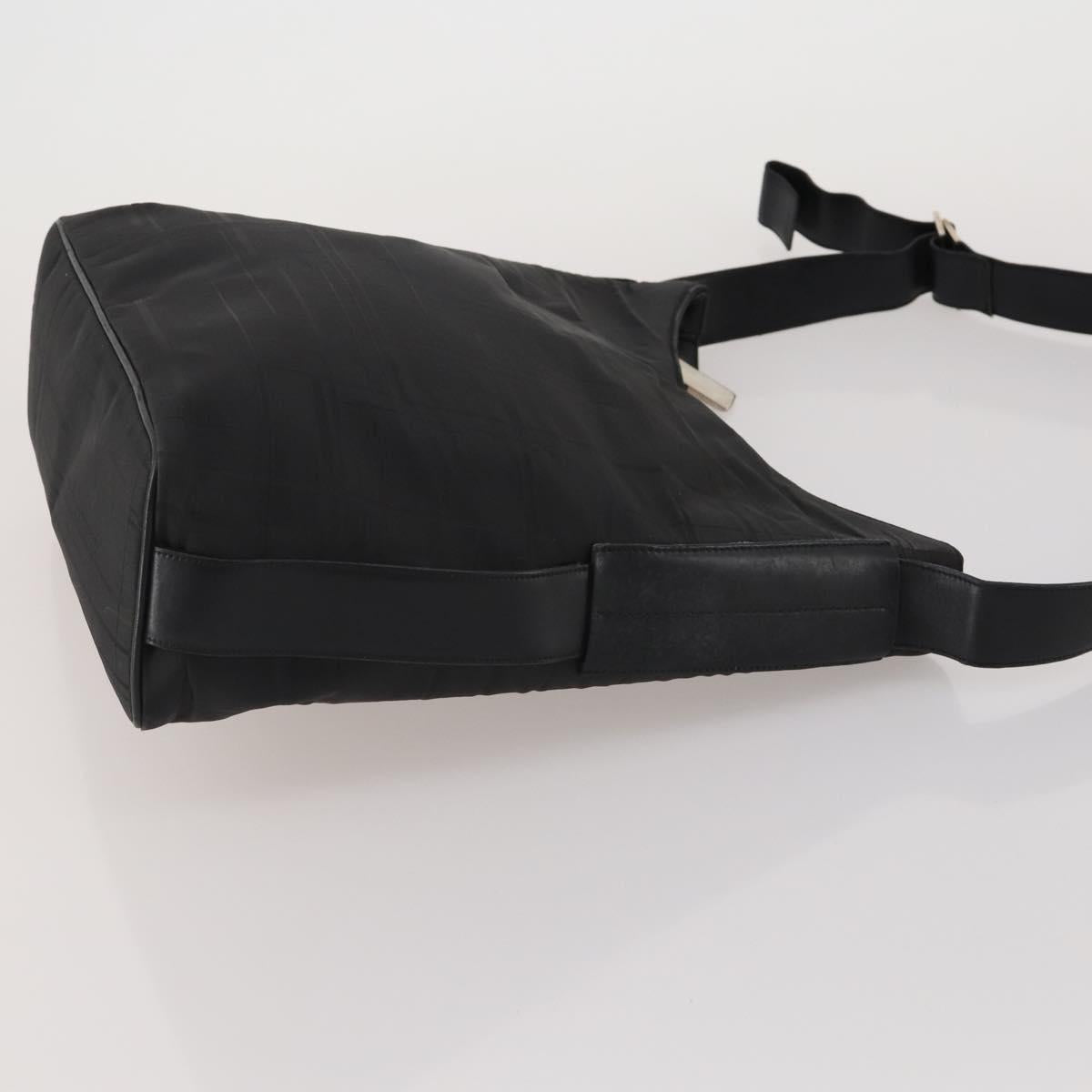 Salvatore Ferragamo Shoulder Bag Nylon Leather 2 Set Black Gold Auth bs36053