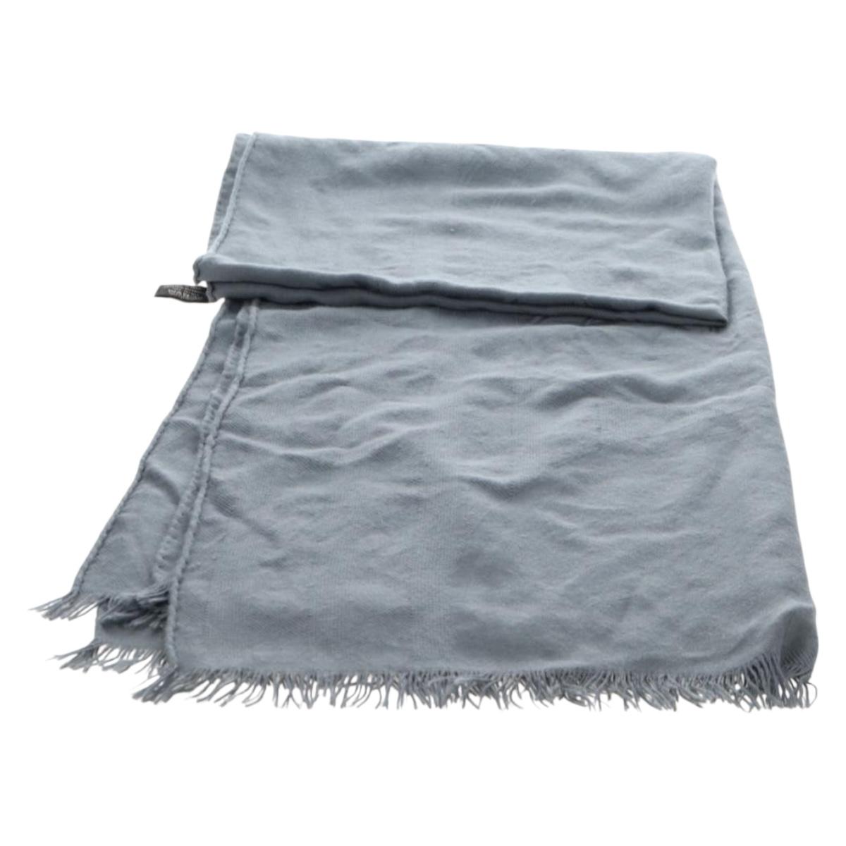 HERMES New Libris Stole Cashmere Gray Auth bs36055