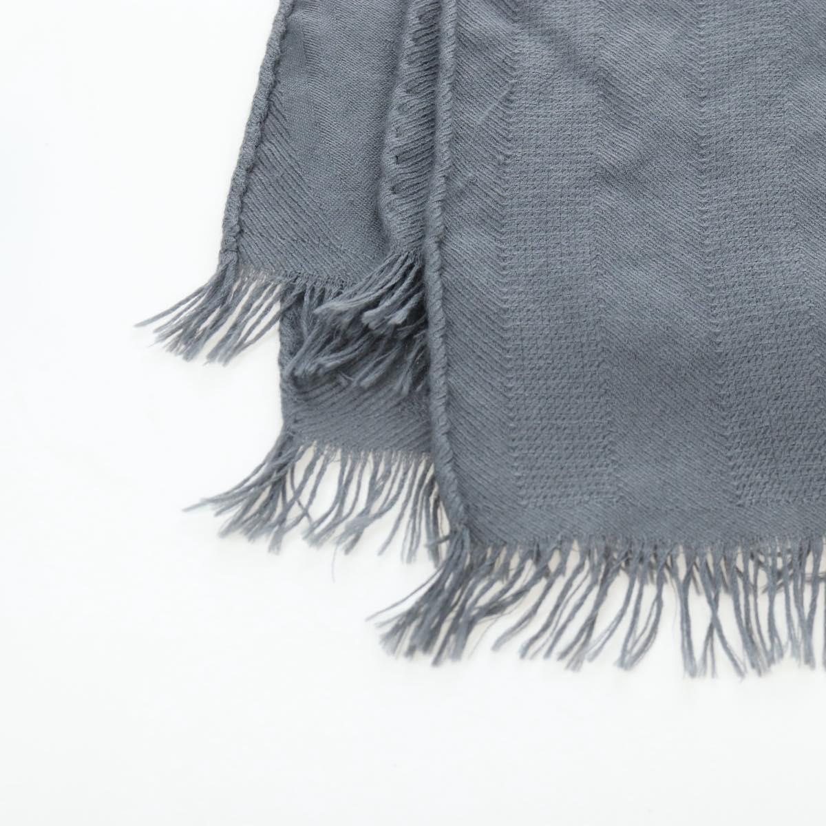 HERMES New Libris Stole Cashmere Gray Auth bs36055