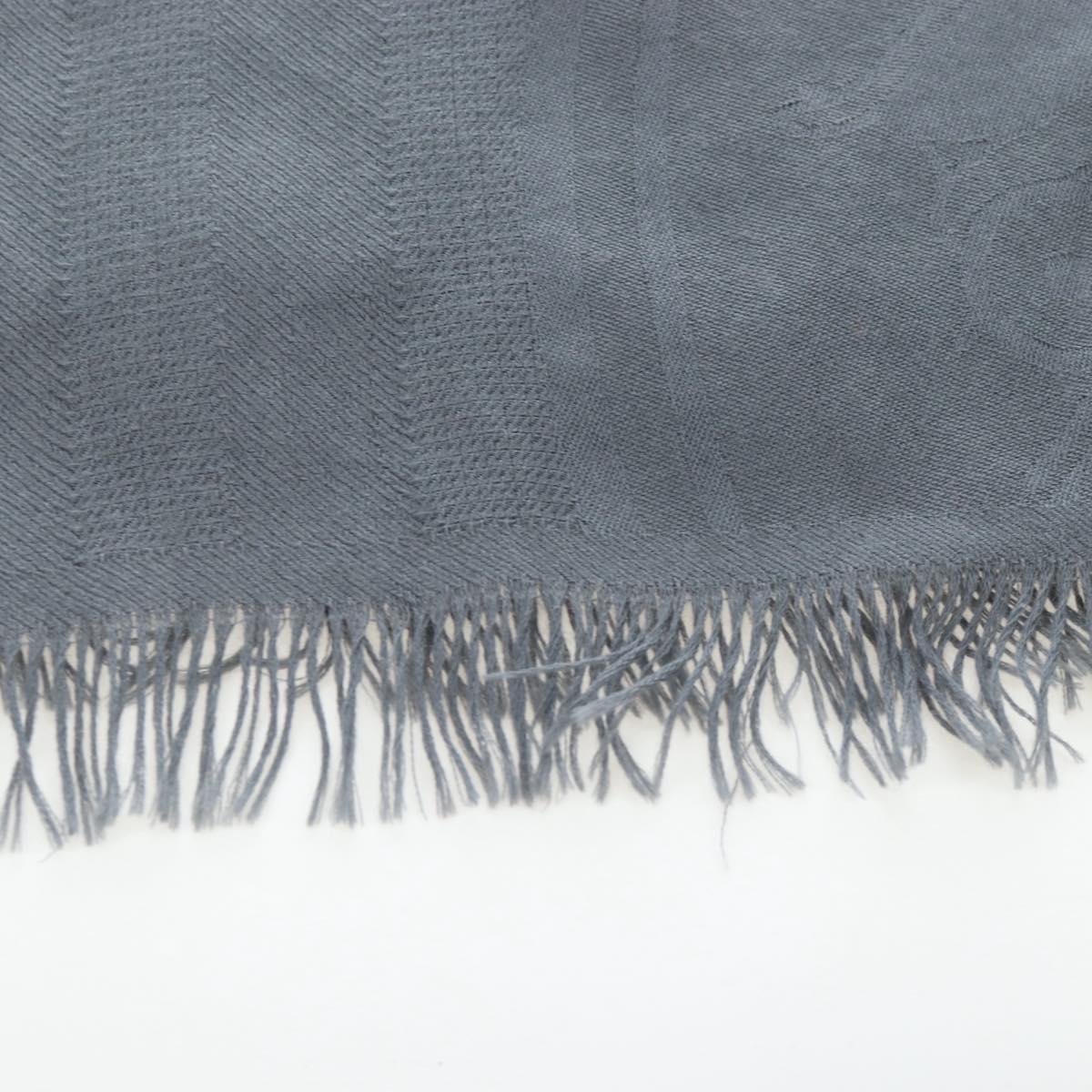 HERMES New Libris Stole Cashmere Gray Auth bs36055