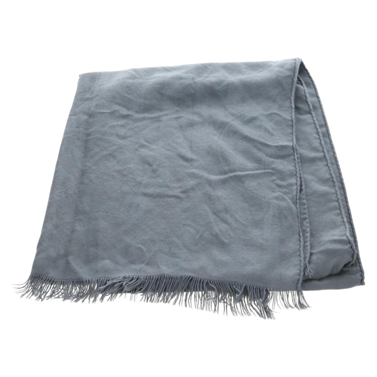 HERMES New Libris Stole Cashmere Gray Auth bs36055