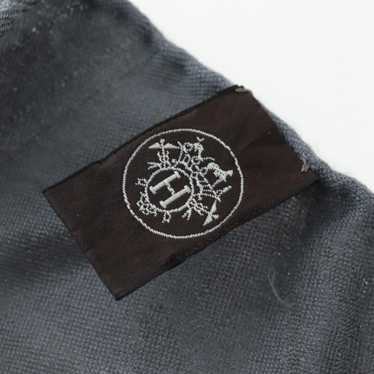 HERMES New Libris Stole Cashmere Gray Auth bs36055