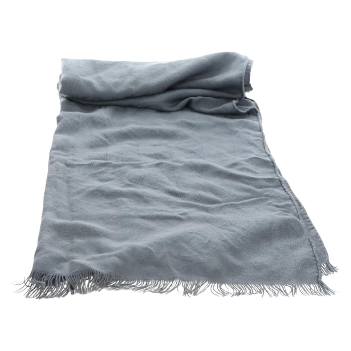 HERMES New Libris Stole Cashmere Gray Auth bs36055