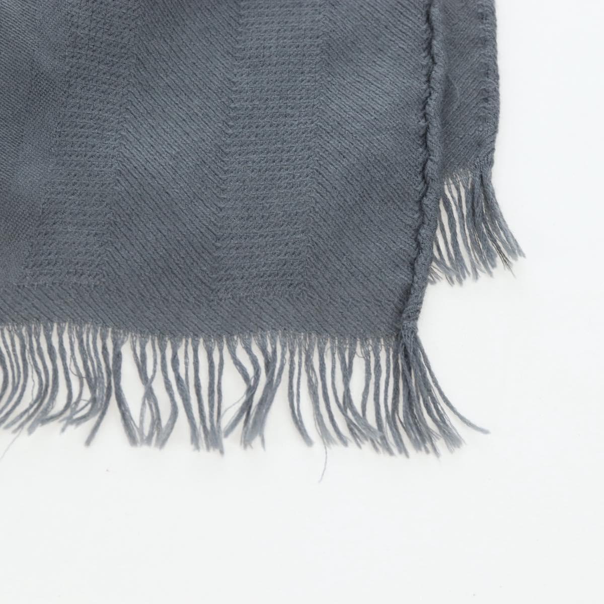 HERMES New Libris Stole Cashmere Gray Auth bs36055