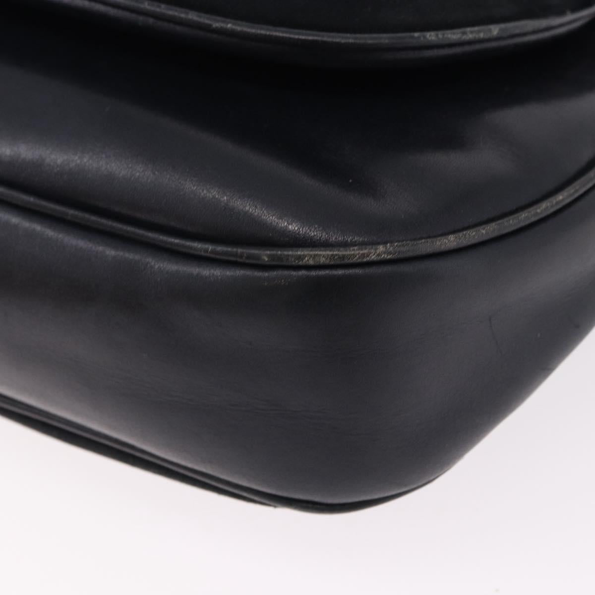 CELINE Shoulder Bag Suede Black Gold Auth bs36058