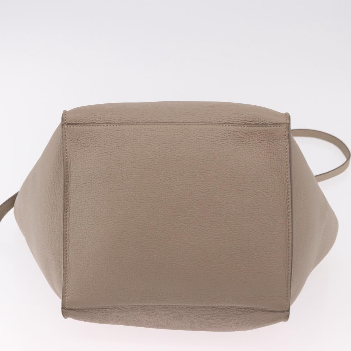 CELINE Big Bag Small Hand Bag Leather Gray Silver Auth bs36059M