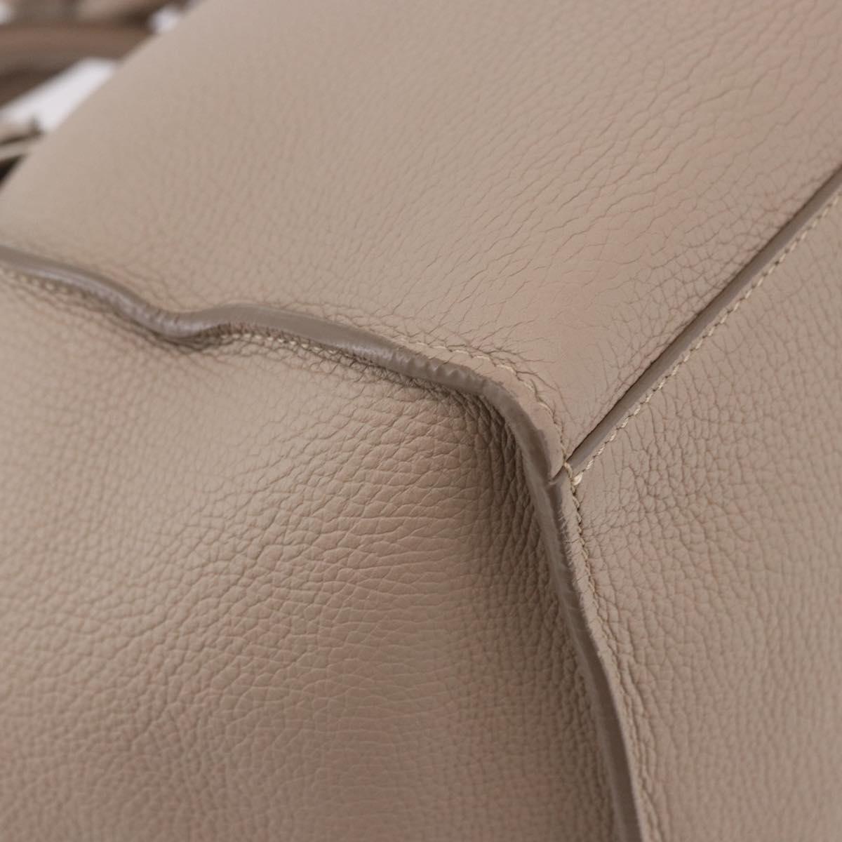 CELINE Big Bag Small Hand Bag Leather Gray Silver Auth bs36059M