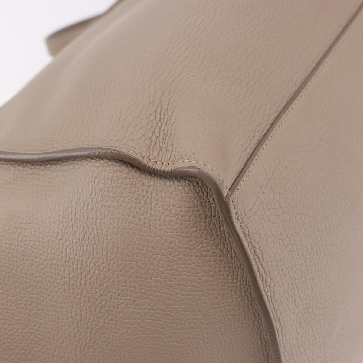 CELINE Big Bag Small Hand Bag Leather Gray Silver Auth bs36059M