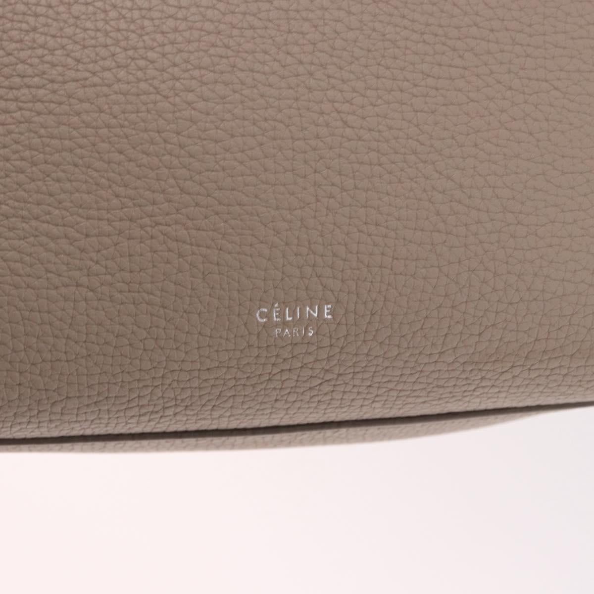 CELINE Big Bag Small Hand Bag Leather Gray Silver Auth bs36059M