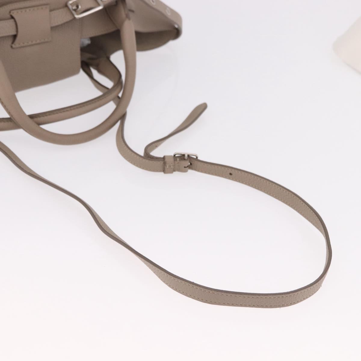 CELINE Big Bag Small Hand Bag Leather Gray Silver Auth bs36059M