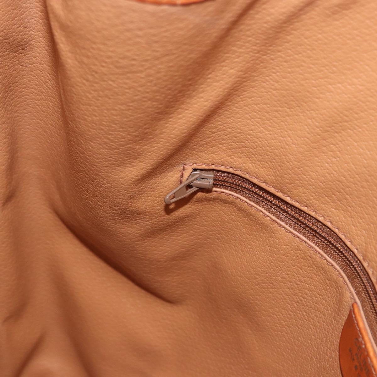 CELINE Macadam Canvas Shoulder Bag PVC Leather Brown Gold Auth bs36063