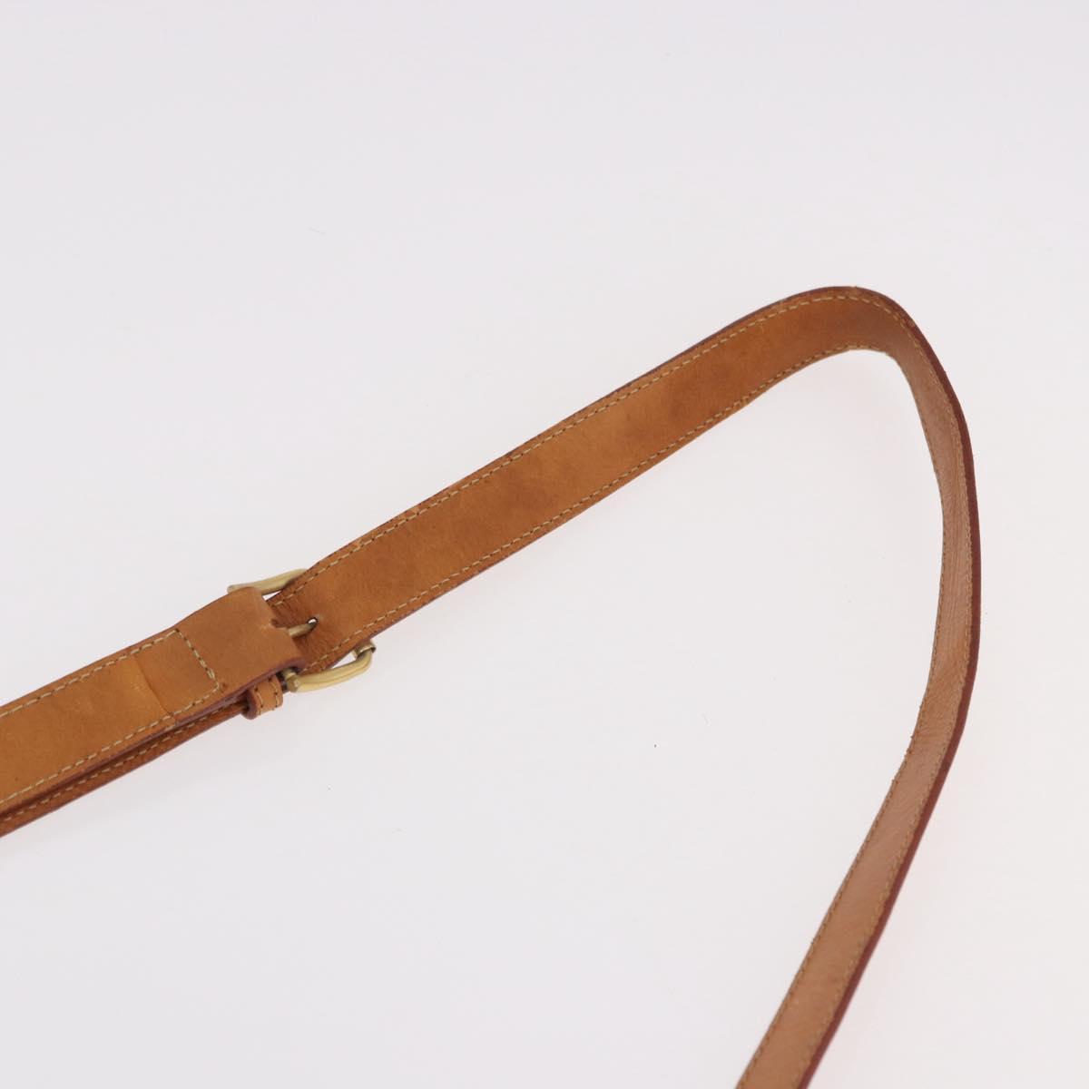 CELINE Macadam Canvas Shoulder Bag PVC Leather Brown Gold Auth bs36063