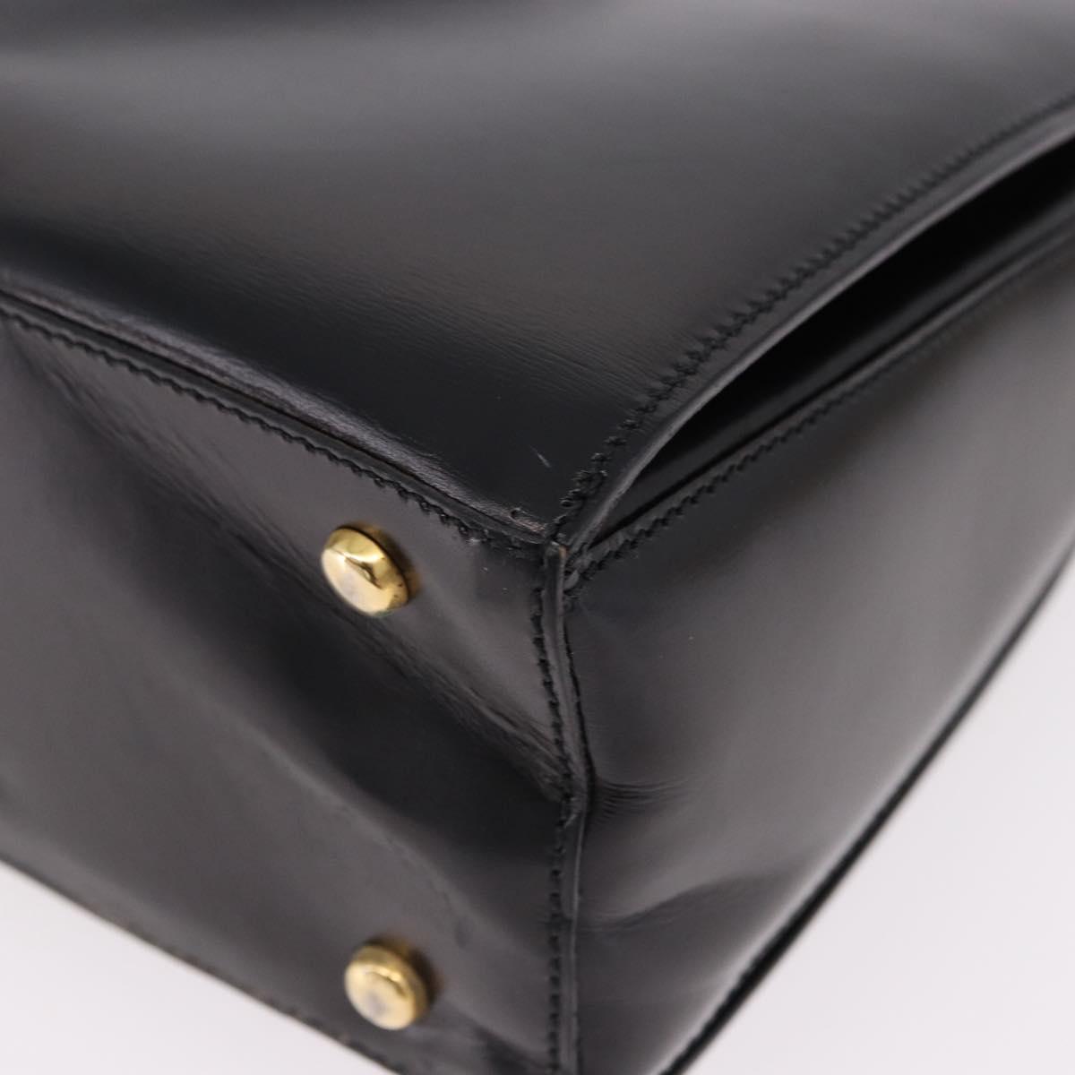 CELINE Shoulder Bag Leather Black Gold Auth bs36066A
