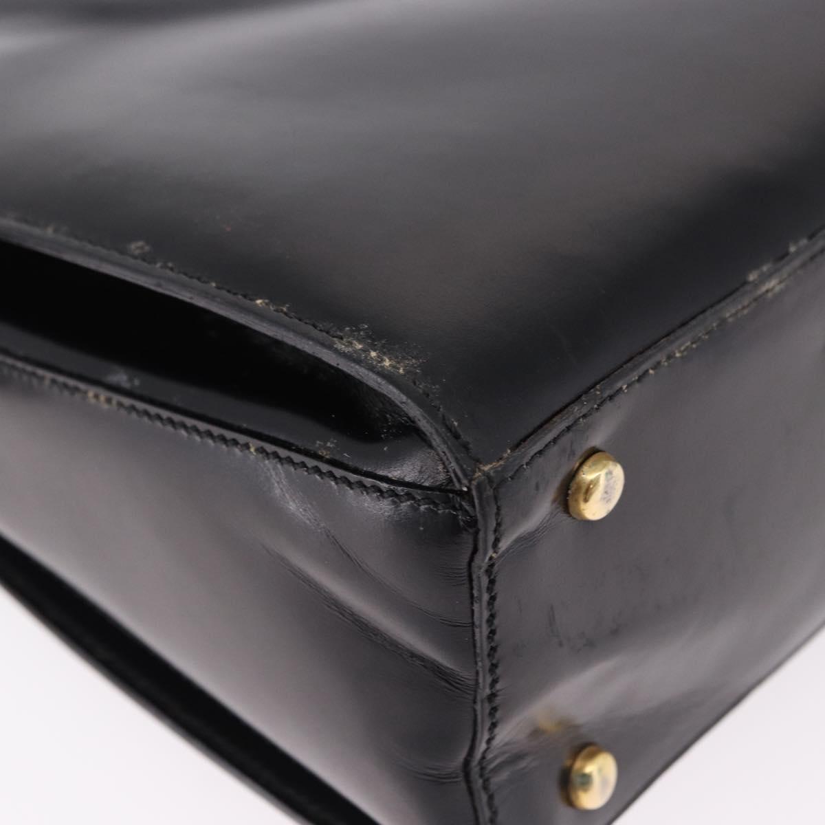 CELINE Shoulder Bag Leather Black Gold Auth bs36066A