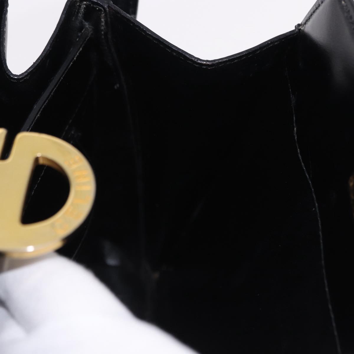 CELINE Shoulder Bag Leather Black Gold Auth bs36066A