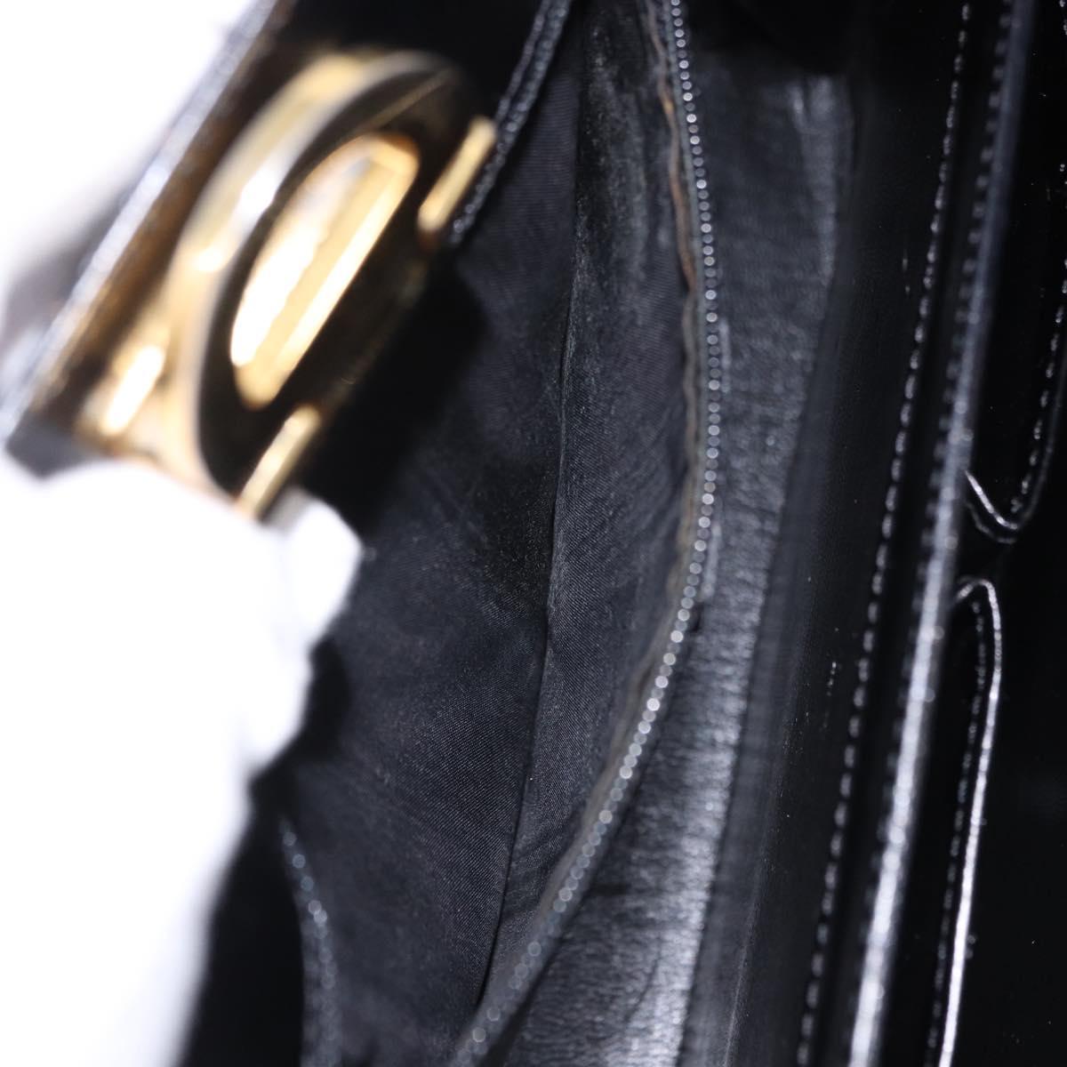CELINE Shoulder Bag Leather Black Gold Auth bs36066A