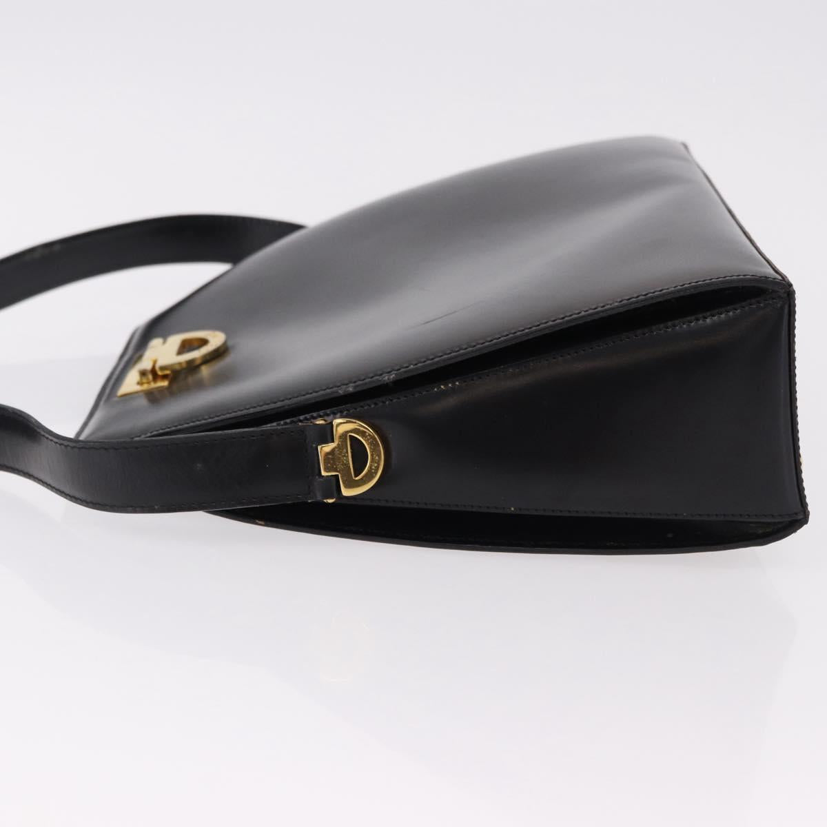 CELINE Shoulder Bag Leather Black Gold Auth bs36066A