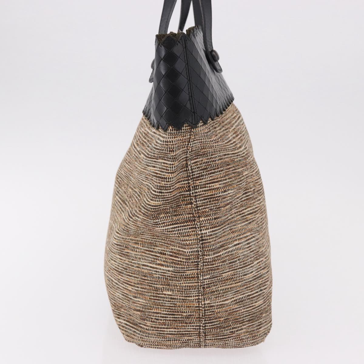 BOTTEGA VENETA Hand Bag Canvas Beige Auth bs36069