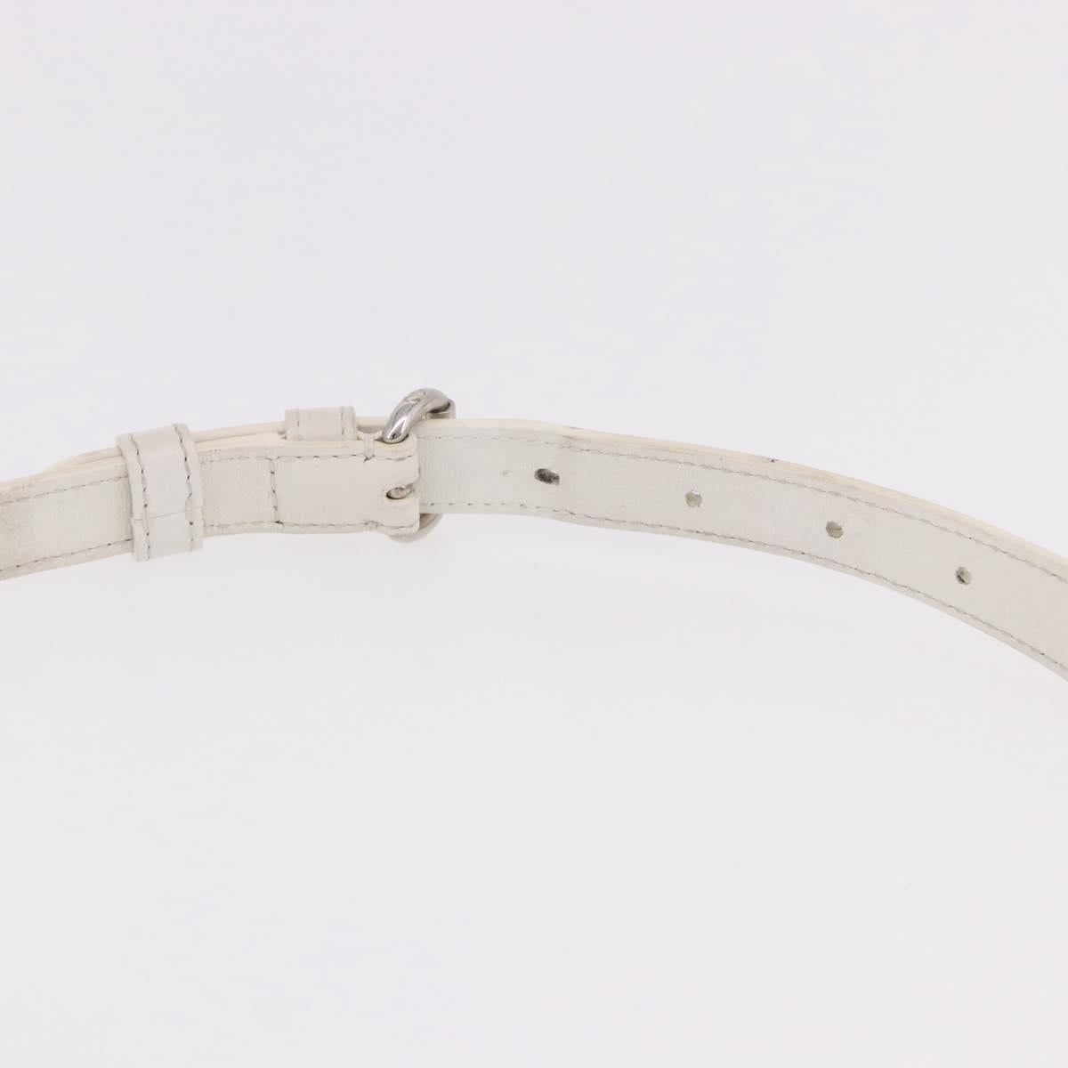 Christian Dior Hand Bag Leather 2way White Silver Auth bs36072V