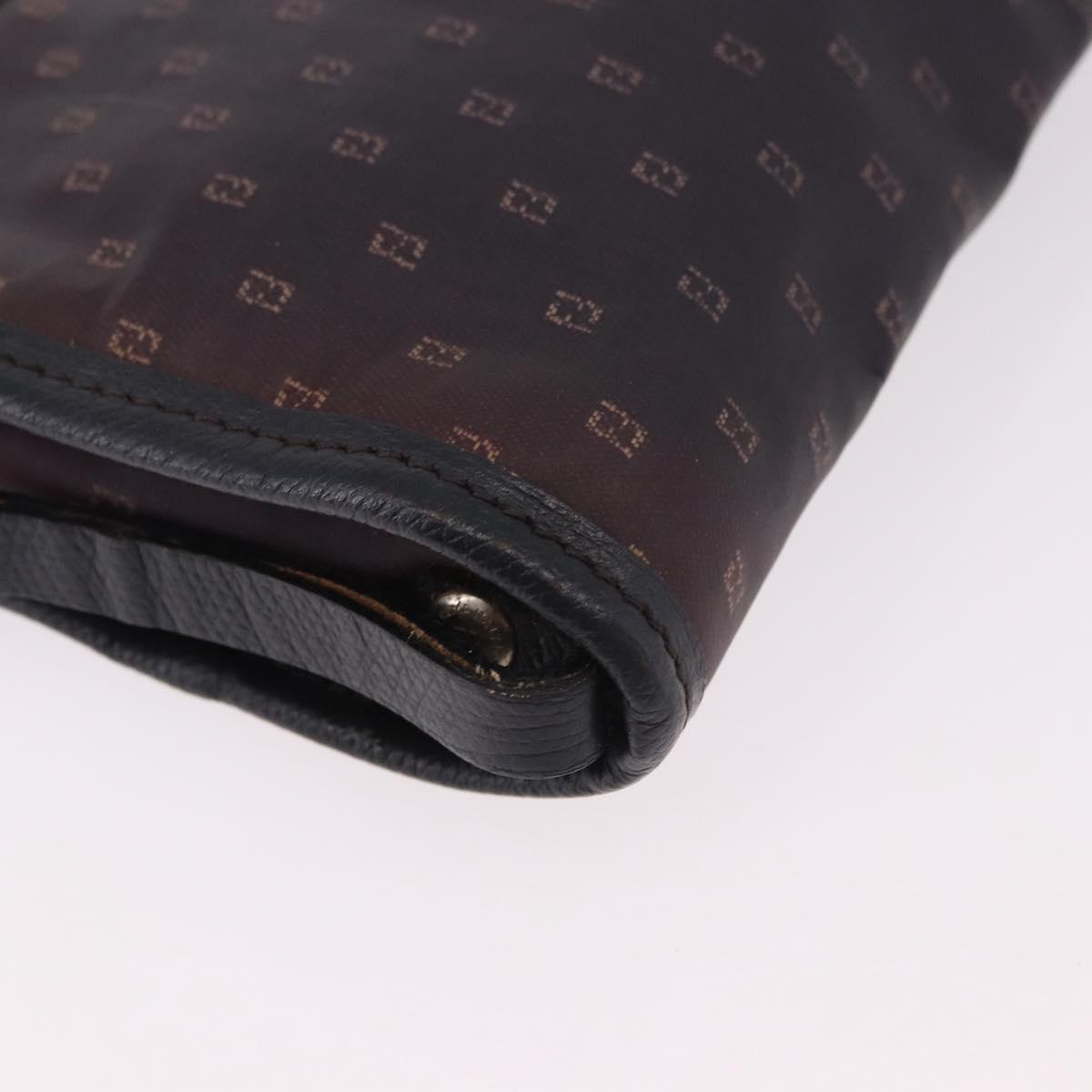 FENDI Shoulder Bag PVC Canvas Black Auth bs36074
