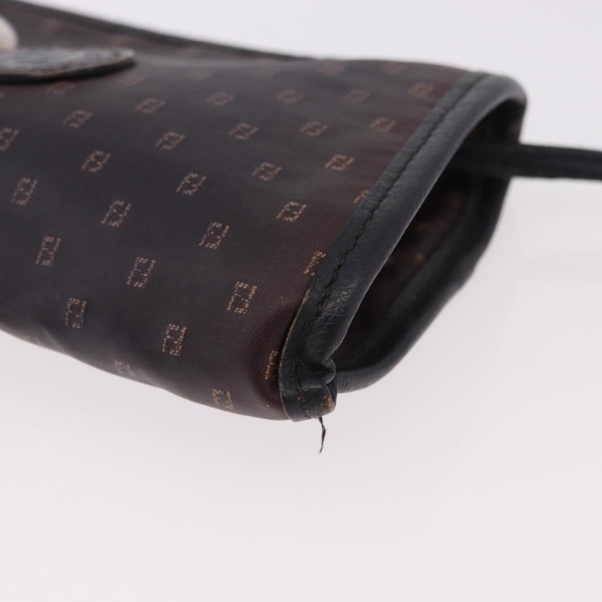 FENDI Shoulder Bag PVC Canvas Black Auth bs36074