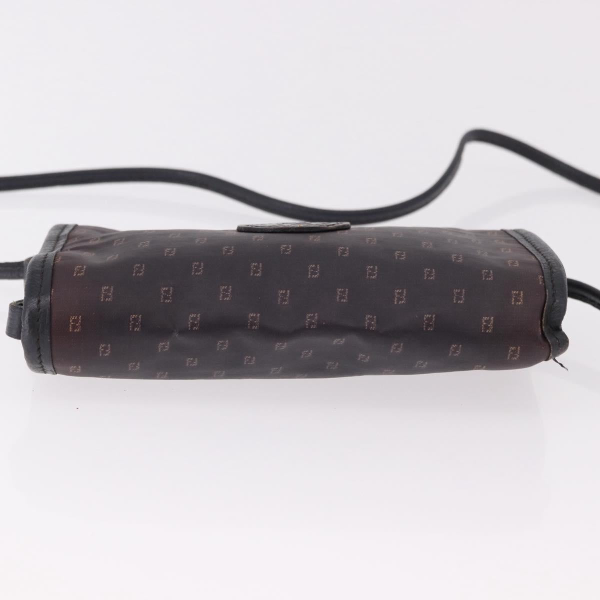 FENDI Shoulder Bag PVC Canvas Black Auth bs36074