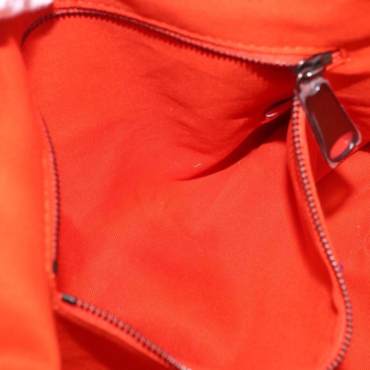 BURBERRY Blue Label Hand Bag Canvas Orange Silver Auth bs36076A