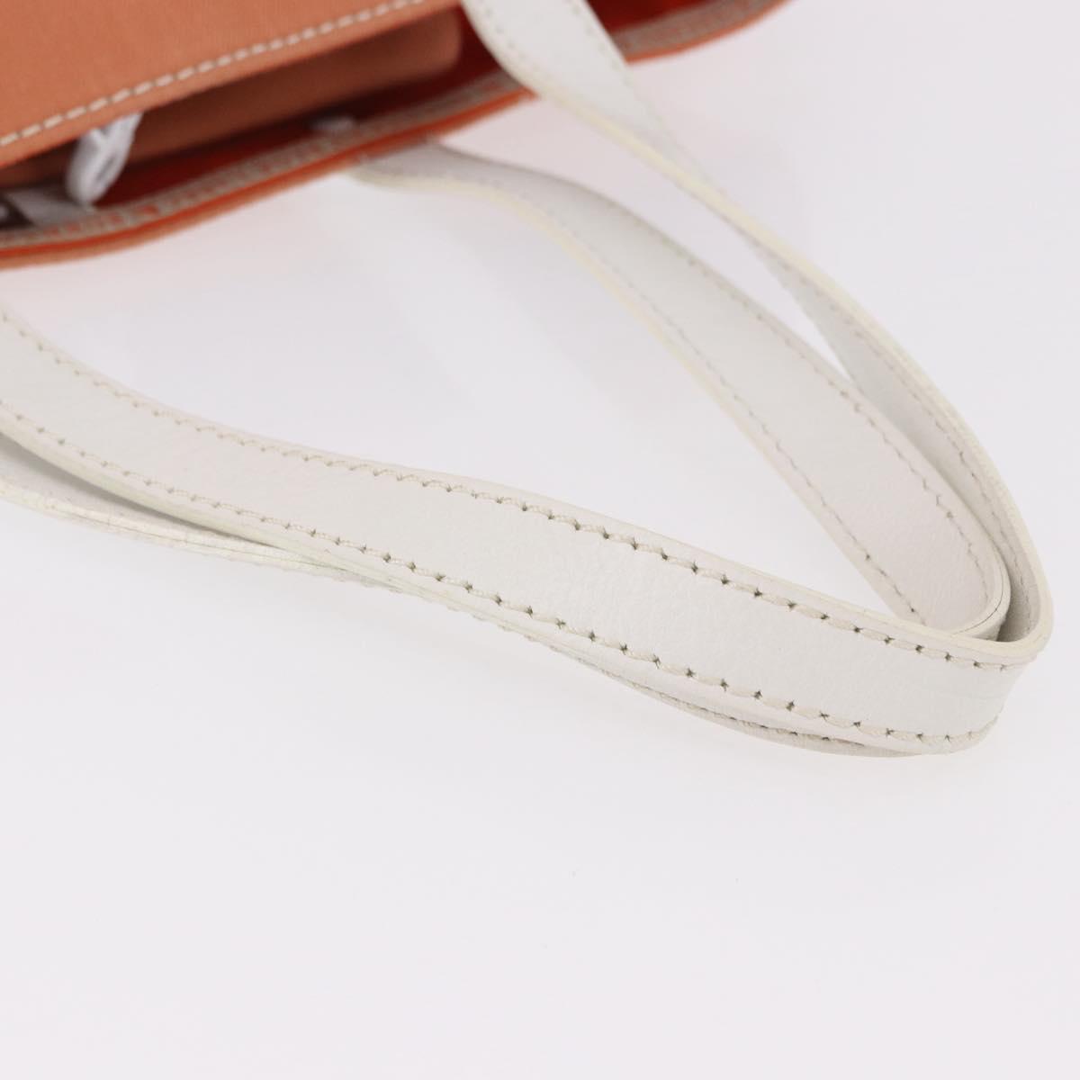 BURBERRY Blue Label Hand Bag Canvas Orange Silver Auth bs36076A