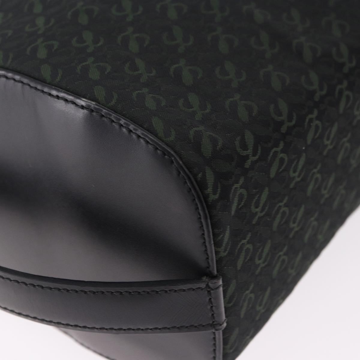 LOEWE Anagram Clutch Bag Canvas Black Gold Auth bs36077V