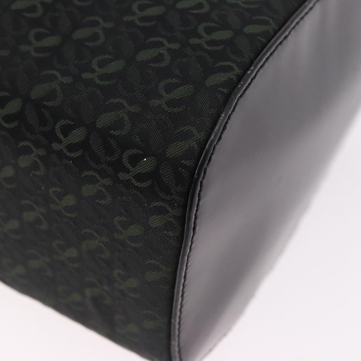 LOEWE Anagram Clutch Bag Canvas Black Gold Auth bs36077V
