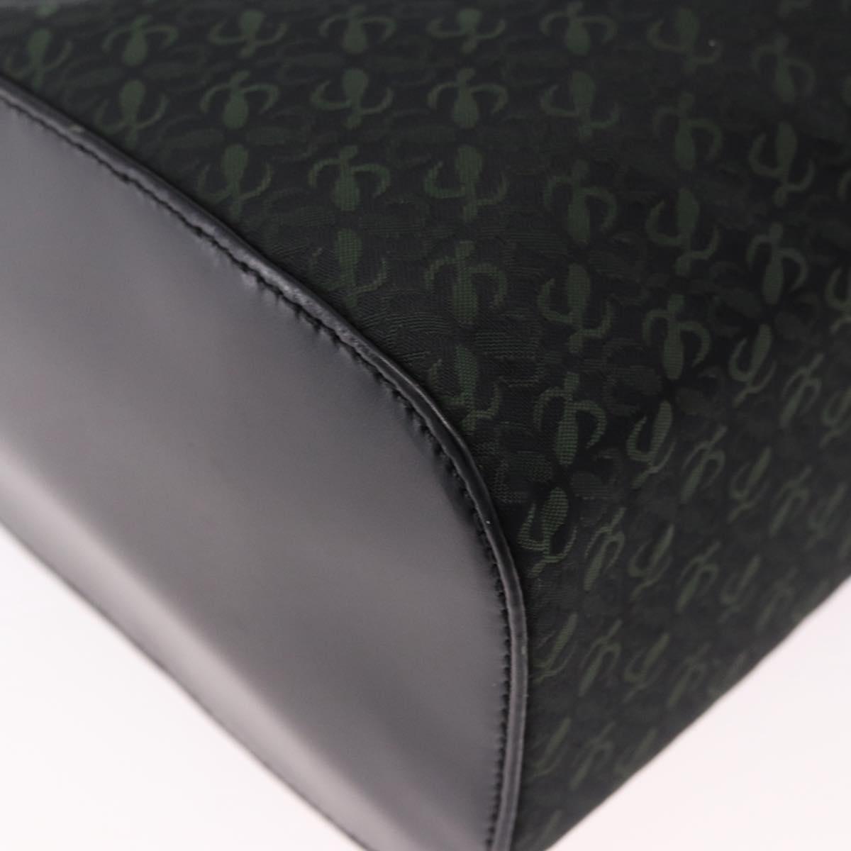 LOEWE Anagram Clutch Bag Canvas Black Gold Auth bs36077V