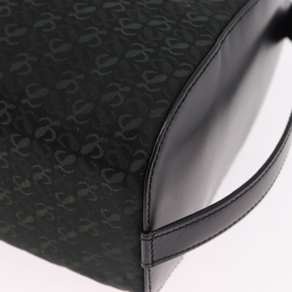LOEWE Anagram Clutch Bag Canvas Black Gold Auth bs36077V