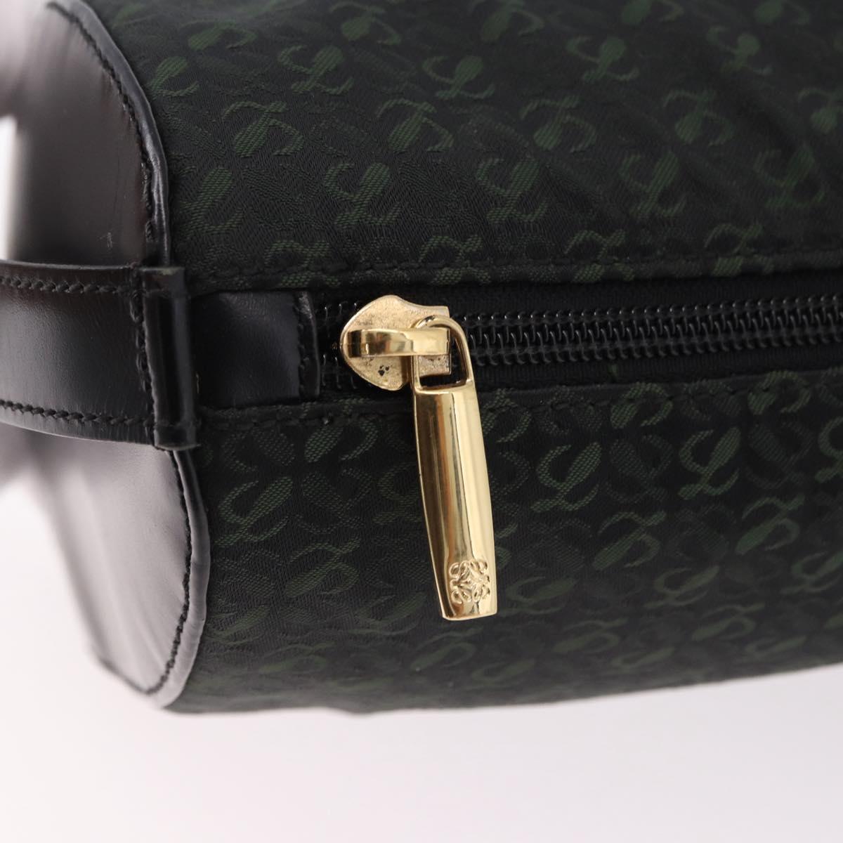 LOEWE Anagram Clutch Bag Canvas Black Gold Auth bs36077V