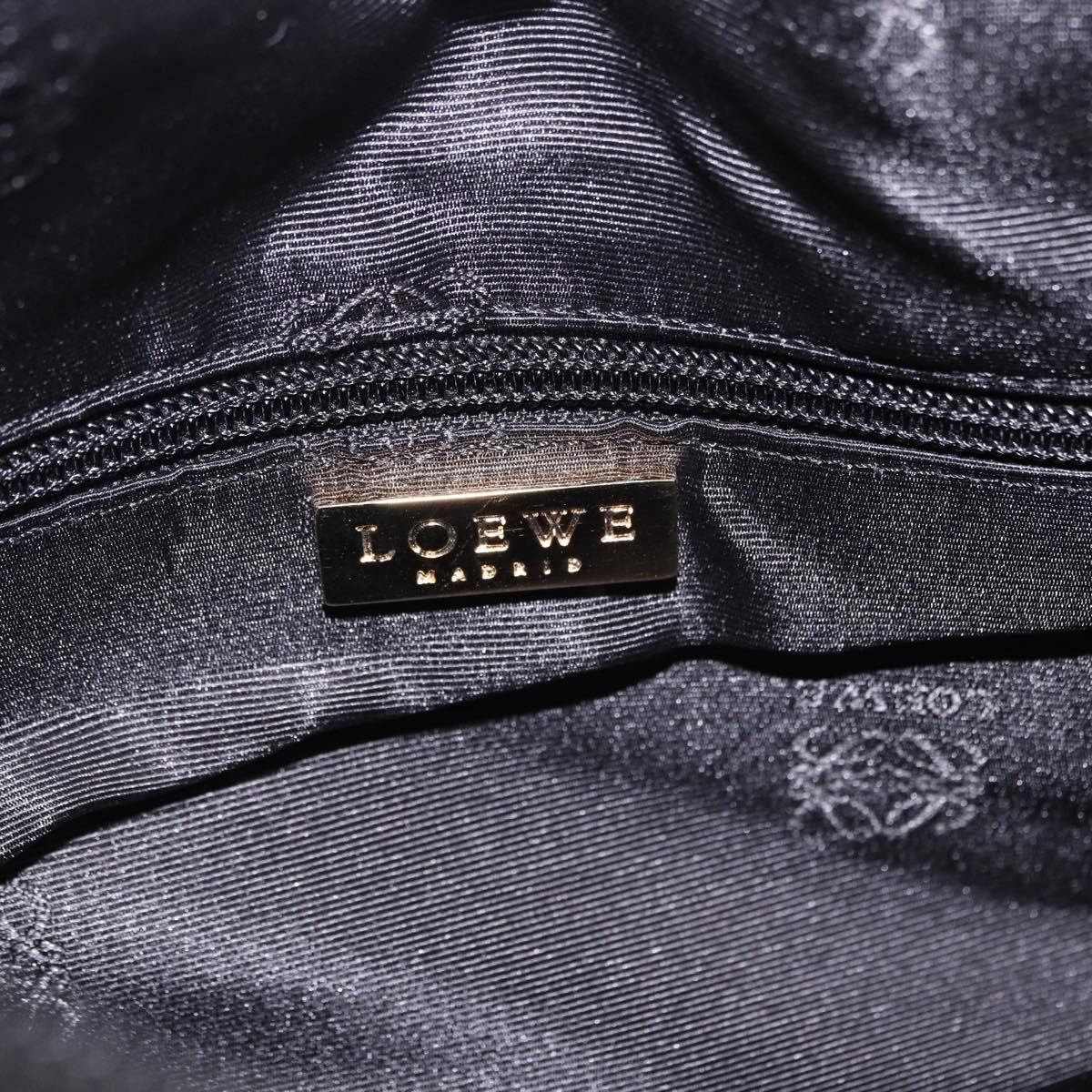 LOEWE Anagram Clutch Bag Canvas Black Gold Auth bs36077V